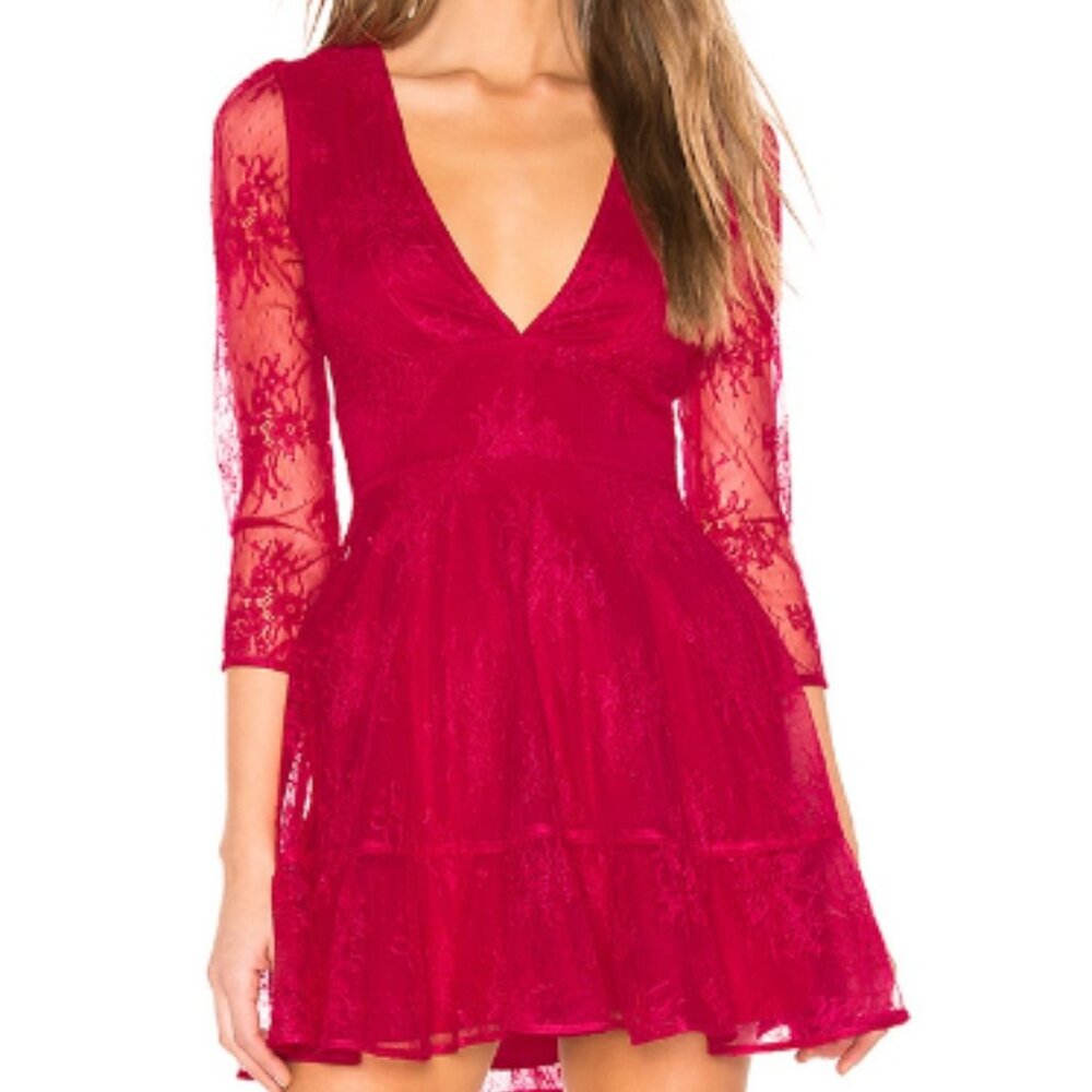 Lovers + Friends Red Lace Dress